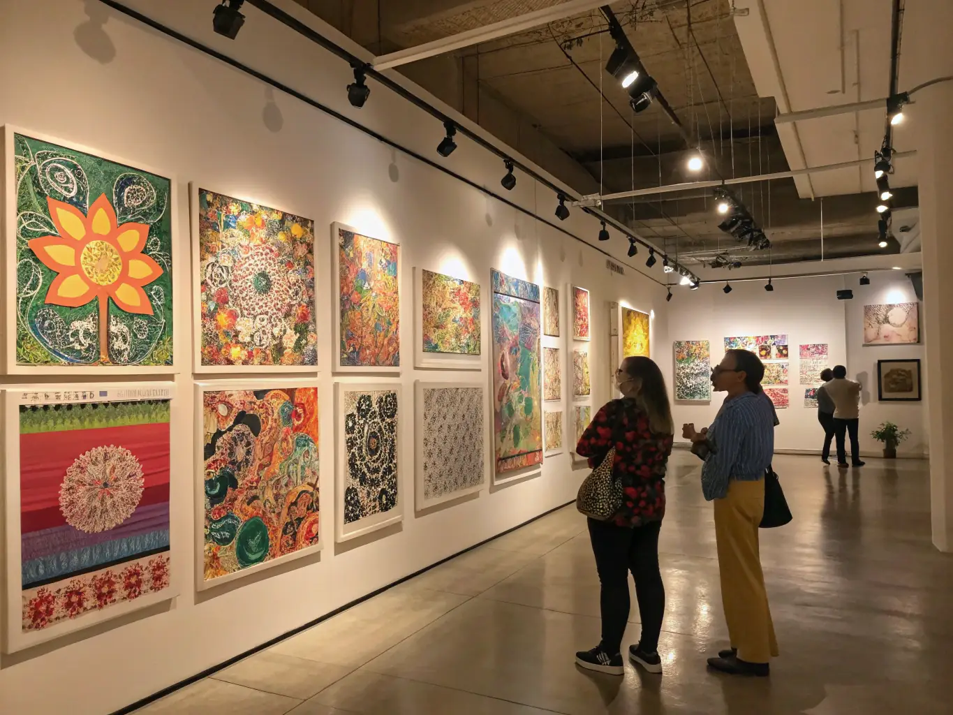 A photograph of a community art exhibition organized by ASSO SPORT ET CULTURE LA GILLES DE RETZ, showcasing local artists and attracting a diverse audience. The image highlights the association's commitment to cultural enrichment and community engagement.